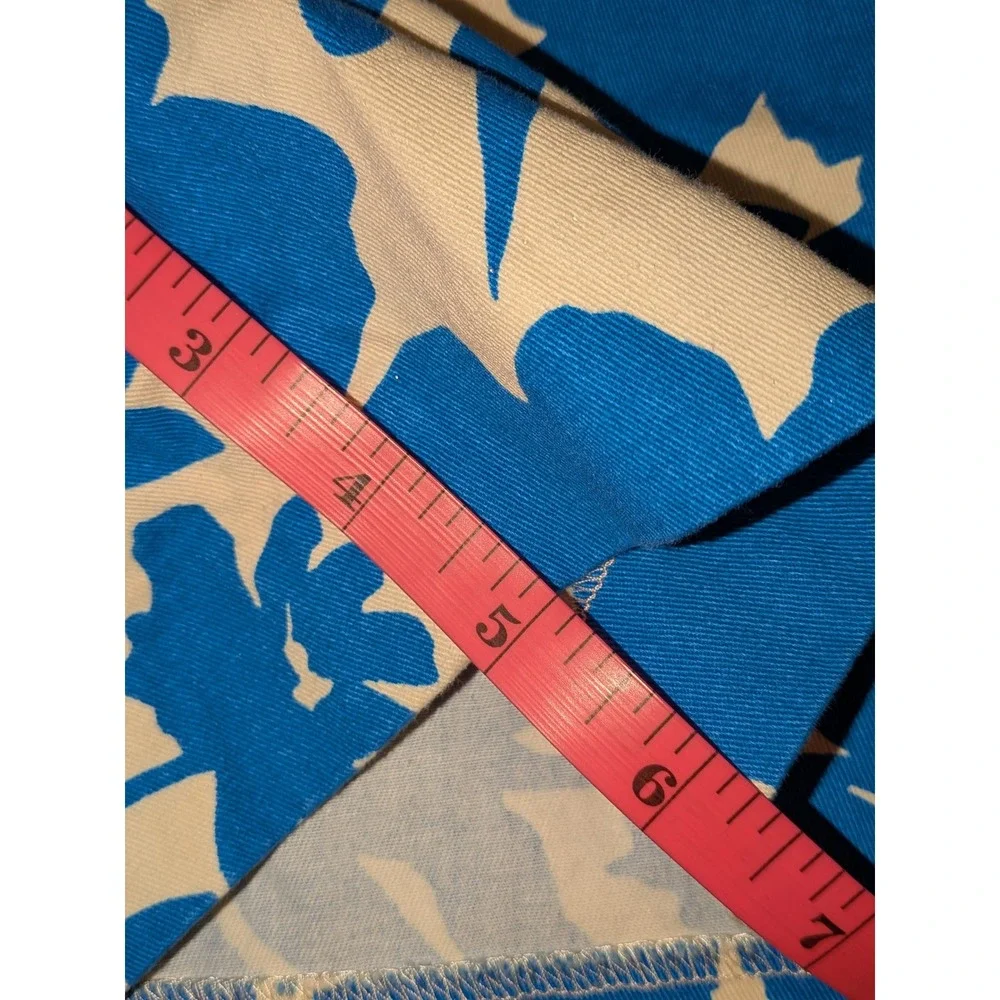 J. Crew Floral Shorts Size 6 Blue Beige Cotton Casual‎ Summer